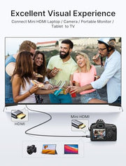 JSAUX Mini HDMI to HDMI Cable 6FT, [Mini HDMI][Aluminum Shell, Braided] High Speed 4K 60Hz HDMI 2.0 Cord, Compatible with Camera, Camcorder, Tablet and Graphics/Video Card, Laptop, Raspberry Pi Zero W