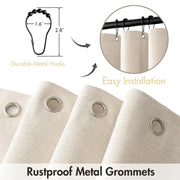MIULEE Beige Scalloped Shower Curtain Linen Textured with 12 Metal Hooks Cute Heavy Duty Washable Waterproof Neutral Thick Cloth Shower Curtains with Black Border for Bathroom Bathtub,W72*L72 Cream