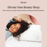Kitsch Satin Pillowcase with Zipper - Standard Size, Ivory | Softer Than Silk Pillow Cases, Smooth Cooling Satin Pillow Case for Hair and Skin, Wrinkle-Free, Machine Washable