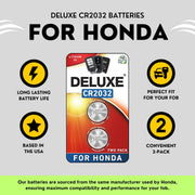 Key Fob Replacement Batteries for Honda, Pack of 2 | Fits CRV Civic Accord Pilot Odyssey HRV Fit Passport Ridgeline Crosstour Insight Clarity CRZ (Check Fitment Guide)