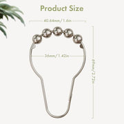 Amazer Shower Curtain Hooks, Decorative Rust Proof Stainless Steel Shower Curtain Hooks for Bathroom Shower Rods Set of 12, Polished Nickel