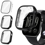 Tensea 3PCS for Apple Watch Screen Protector Case Series 12 46mm | iWatch Protective Face Cover for Women Men, Tempered Glass Film Hard Bumper for iPhone Watch 12 46 mm Accessories
