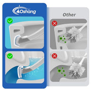 oshang Disposable Toilet Brush - Toilet Bowl Cleaner, Toilet Cleaning Supplies, Toilet Brush with Holder, 14 Refills for Deep Cleaning and Hygienic Bathroom Maintenance