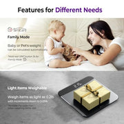 Ovutek Bathroom Scales Digital Weight 450lb, Most Accurate to 0.05lb | Extra LED Display with Large Clear Numbers for Body Weighting, Baby, Pet, Elderly Home Use, Sturdy and Durable Base Machine