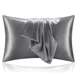 BEDELITE Satin Pillowcases, Queen Size 20x30 Inch, Dark Grey, Set of 2 | Similar to Silk Pillow Cases, Soft and Cooling, Reduces Friction, Gentle on Hair and Skin, Envelope Closure, Women Men Gift