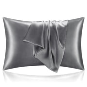 BEDELITE Satin Pillowcases, Queen Size 20x30 Inch, Dark Grey, Set of 2 | Similar to Silk Pillow Cases, Soft and Cooling, Reduces Friction, Gentle on Hair and Skin, Envelope Closure, Women Men Gift