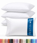 Pillow Covers Queen Size Set of 4, Soft and Comfy Pillow Cases, White | Hotel-Style Comfort, Extra Soft With Envelop Closure for Kids, Women & Men
