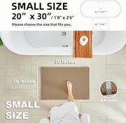 TYUU Waffle Bath Mat, Boho Bathroom Rugs Non Slip Washable, 30x20 Khaki | Super Absorbent Quick Dry Bath Rug, Non-Slip Backing, Soft Waffle Boho Farmhouse Bathroom Mats, Tub, Shower & Home Decor