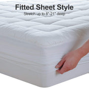 EASELAND Queen Size Mattress Pad Cotton Pillow Top Mattress Topper White | Cooling Mattress Cover Cotton Top,8-21" Deep Pocket Protector,60x80 Inches,Boxing Quilted & Machine Washable
