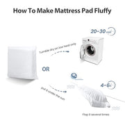 EASELAND Queen Size Mattress Pad Cotton Pillow Top Mattress Topper White | Cooling Mattress Cover Cotton Top,8-21" Deep Pocket Protector,60x80 Inches,Boxing Quilted & Machine Washable