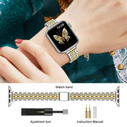 MioHHR Slim Metal Band Compatible with Apple Watch Bands 42/41/40/38mm | Thin Luxury Stainless Steel iWatch Bands Series 12/11/10/9/8/7/6/5/4/3/2/1/SE3/SE2/SE for Women,Silver/Gold