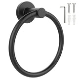 SetSail Towel Holder for Bathroom Wall Matte Black Towel Ring | Stainless Steel Hand Towel Holder Heavy Duty Towel Hanger for Bath, Kitchen