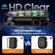 YIJDACASE 3 in 1 Waterproof Case for 40mm Apple Watch SE 3/2/1 Series 6/5/4 | 40mm PC Bumper 360 Full Face Cover Built-in Tempered Glass Screen Protector, Sensitive Touch Scratch, Matte Black