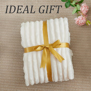 BEDELITE Ribbed Fleece Throw Blanket for Couch, Cream, 50"x60" | Ultra-Soft Plush Fleece, Cozy, Warm Yet Lightweight, Ribbed Texture, Home Decor, Machine Washable, Giftable, All-Season Use