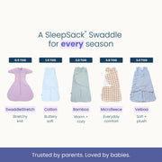 HALO SleepSack Swaddle | Cotton | 1.5 TOG | 68-75°F | 6-12 lbs |Baby Blue | 3-Way Swaddle: Arms In, Hands-to-Face or Arms Out | Double Zipper for Easy Changes | Hip-Healthy Design | Newborn 0-3 Months