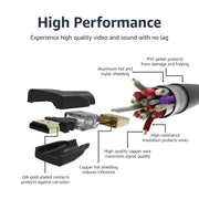 Amazon Basics HDMI Cable, 6ft, 4K@60Hz, High-Speed 4K HDMI 2.0 Cord with Ethernet, 18Gbps, 2160p, 48 bit, Compatible with TV/PS5/Xbox/Roku/Blu-ray, Black