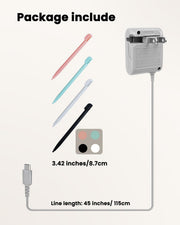 DS Lite Charger Kit Compatible with DS Lite 100-240V Wall Plug Adapter with 4 Stylus Pen for DS Lite