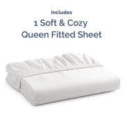 Queen Fitted Sheet - Single Fitted Sheet Only - 8-16" Deep Pockets - White | Bottom Fitted Sheet Only w/ 8-16 Inch Deep Pockets, Ultra-Soft, Breathable & Wrinkle Free, Easy-Care, Fade & Shrink Resistant