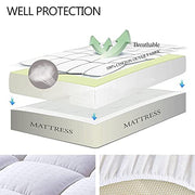 EASELAND Queen Size Mattress Pad Cotton Pillow Top Mattress Topper White | Cooling Mattress Cover Cotton Top,8-21" Deep Pocket Protector,60x80 Inches,Boxing Quilted & Machine Washable