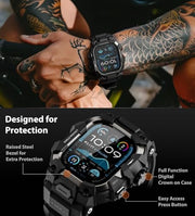 ULTIMAL Rugged Case with Band for Apple Watch Ultra 4/3/2/1, 49mm Black | Military-Grade Shockproof Bumper Cover with Tactical Band Men, Built for Rugged Protection, Secure Fit and Everyday Comfort