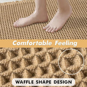 MIULEE Set of 2 Waffle Bathroom Rugs Boho Bath Mat Brown 18x30 Inch | Non Slip, Super Absorbent, Washable, Ultra Soft, Rubber Backed Bath Rugs for Bathroom Floor Tub Shower