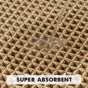 MIULEE Set of 2 Waffle Bathroom Rugs Boho Bath Mat Brown 18x30 Inch | Non Slip, Super Absorbent, Washable, Ultra Soft, Rubber Backed Bath Rugs for Bathroom Floor Tub Shower