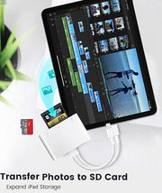 Apple Dual-Interface (USB-C & Lightning) SD/TF Card Reader and USB Adapter