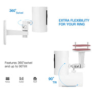 2Pack Adjustable Security Wall Mount Bracket for Ring Stick Up Cam & Ring Outdoor Cam Plus, Perfect View Angle for Your Surveillance Camera System - White
