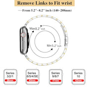 MioHHR Slim Metal Band Compatible with Apple Watch Bands 42/41/40/38mm | Thin Luxury Stainless Steel iWatch Bands Series 12/11/10/9/8/7/6/5/4/3/2/1/SE3/SE2/SE for Women,Silver/Gold