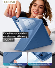 CoBak Case for iPad (A16) 11th Generation, iPad 10th Gen Cover,Dark Blue | Protective Multi-Angle Stand Cover with Portrait Mode, Pencil Holder, Auto Wake/Sleep, Case for iPad 11/10.9 Inches 2025/2022