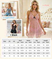 Polka Dot Mesh Sleep Dress Set