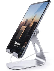 Lamicall iPad Stand Adjustable Tablet Holder, Sturdy Aluminum, Multi-Angle | Dock Stand for 4-13" iPad Pro Air Mini Kindle Tab Switch, All Aluminum Metal, Multi-Angle, Sturdy, Office Desk Accessories