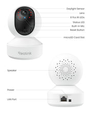 REOLINK E1 Pro 3K Dual-Band Wi-Fi Indoor Camera for Baby & Pet Monitoring | Auto Tracking, 5MP Night Vision Enhanced by F1.6 Aperture, Person/Pet/Baby Crying Detection, 2.4/5GHz Wi-Fi, Two-Way Audio