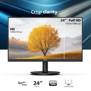 Philips 24 Inch Computer Monitor FHD 100Hz VA VESA Flicker-Free, 241V8LB | 1920×1080 LED Monitor, 4ms GtG, Adaptive Sync, HDMI 1.4, Tilt Adjust, Low Blue Light, 4yr Advance Replacement Warranty