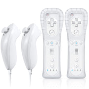 FASIGO Remote Controller with Nunchuck, Compatible with Nintendo Wii/Wii U | 2 Pack, White