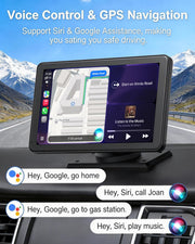 Carplay Screen for Car, 7" Wireless Apple Carplay & Android Auto | Car play with 1080P Backup Camera, GPS Navigation, Voice Control, Mirror Link, FM/AUX Audio, Plug & Play