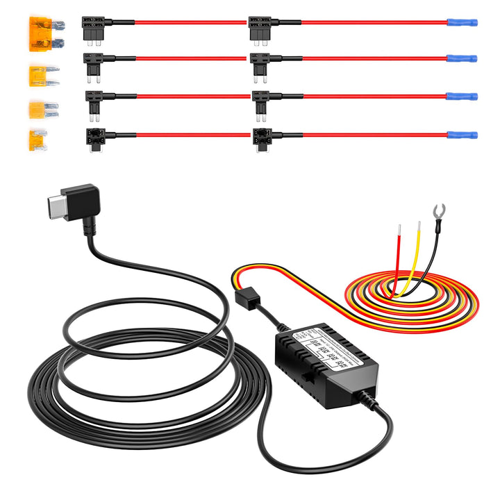 VIOFO HK4 Hardwire Kit with 8pcs Full Set Circuit Fuse Tap, Type-C Port, for A329 series/A229 series/A119Mini2/A139Pro/WM1/T130 Dash Cam