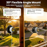 SOLIOM 2K Window Camera, LCD Touchscreen,24/7 Recording, 2.4&5GHz WiFi