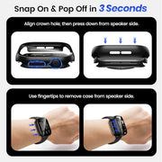 Tensea 3PCS for Apple Watch Screen Protector Case Series 12 46mm | iWatch Protective Face Cover for Women Men, Tempered Glass Film Hard Bumper for iPhone Watch 12 46 mm Accessories