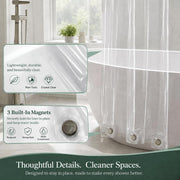 EHZNZIE Crystal Clear Shower Curtain Liner 72x72, PEVA Waterproof Bath Curtain, No Chemical Smell, 3 Weighted Magnets, Durable with Rustproof Metal Grommets