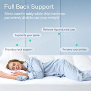 Niagara Sleep Solution 100% Cotton Top Queen Size Mattress Pad, Pillow Top | Cloud-Like Soft Mattress Topper, Breathable Cover, 20" Deep Pocket, Back Pain Relief, Perfect for Hot Sleepers, White