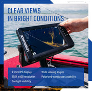 Lowrance Eagle Eye 9 Live Sonar Fish Finder with Preloaded C-MAP Charts | 9-inch IPS display, Live Forward, Live Down, CHIRP, FishReveal, included transducer