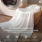 Bedsure PureWoven 100% Rayon Derived from Bamboo, Queen Sheets, 4 Pieces | Featured in Forbes Vetted, Cooling Sheets for Hot Sleepers, Breathable & Silky Soft, 16" Deep Pocket Bedding, White