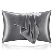 BEDELITE Satin Pillowcases, Queen Size 20x30 Inch, Dark Grey, Set of 2 | Similar to Silk Pillow Cases, Soft and Cooling, Reduces Friction, Gentle on Hair and Skin, Envelope Closure, Women Men Gift
