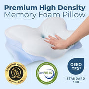 Derila Ergo Cervical Neck Pillow for Sleeping Pillow Contour Memory Foam Pillows for Back, Side Sleeper Pillows 21.25 x 14.17 x 4.72 inches