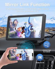 Carplay Screen for Car, 7" Wireless Apple Carplay & Android Auto | Car play with 1080P Backup Camera, GPS Navigation, Voice Control, Mirror Link, FM/AUX Audio, Plug & Play