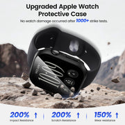 Tensea 3PCS for Apple Watch Screen Protector Case Series 12 46mm | iWatch Protective Face Cover for Women Men, Tempered Glass Film Hard Bumper for iPhone Watch 12 46 mm Accessories