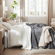 Bedsure GentleSoft Sherpa Fleece Throw Blanket for Couch, Non-Heated, Thick & Warm Cozy Comfort Christmas Blanket for Winter Fall, Soft Fuzzy Plush Throw Gifts for Women and Men, Grey, 50x60 Inches