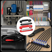 RVBOATPAT Power Distribution Block 12V 150A 1/4" Stud Marine Bus Bar 12 Volt DC Battery Busbar for Boat Automotive Solar Wiring