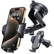 [True Military-Grade] Car Phone Holder VANMASS [Upgraded Strongest Suction&Clip] Cell Phone Mount for Dashboard Windshield Vent Kit, Truck Cradle Stand for iPhone 18 Pro Max 17 16 15 Android,Ink Black